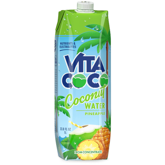Vita Coco Coconut Water, Nutrients & Electrolytes Rich, Pineapple, 33.8 fl oz (Pack of 2)