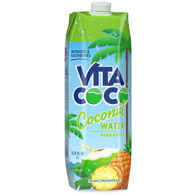 Vita Coco Coconut Water, Nutrients & Electrolytes Rich, Pineapple, 33.8