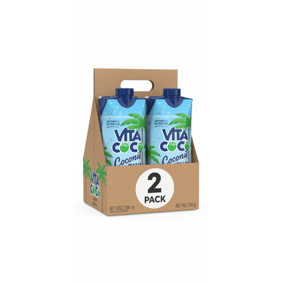 Vita Coco Coconut Water, Pure, 16.9 fl oz Tetra 2 bottles