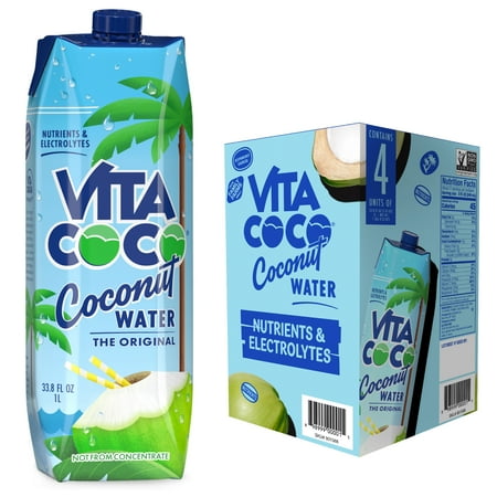 Vita Coco Coconut Water, Pure, 33.8 Fl Oz, 4-Pack