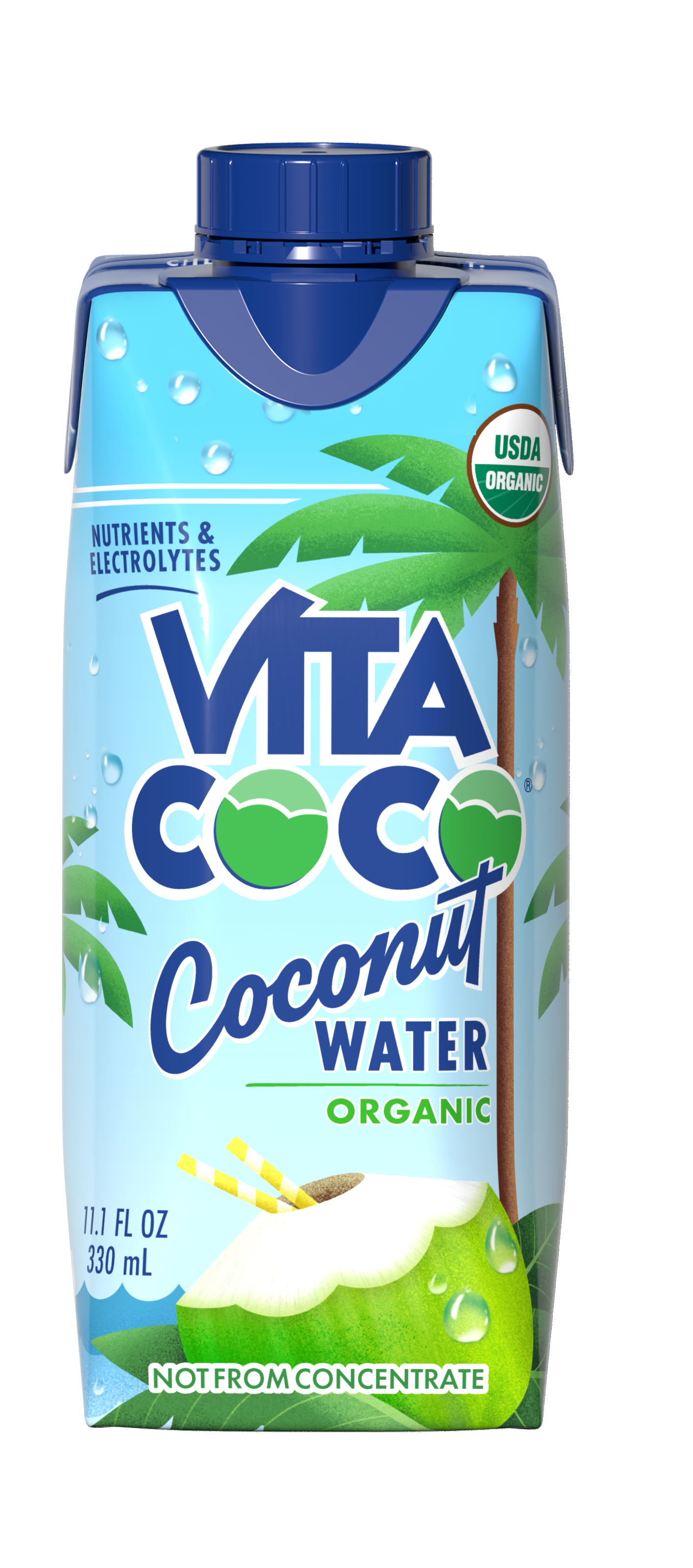 Vita Coco Coconut Water, Pure Organic, 11.1 fl oz Tetra