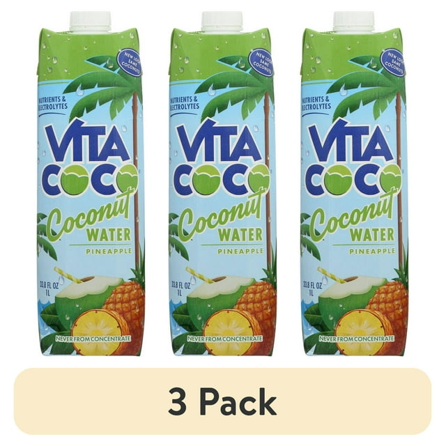 Vita Coco Coconut Water, Nutrients & Electrolytes Rich, Pineapple, 33.8