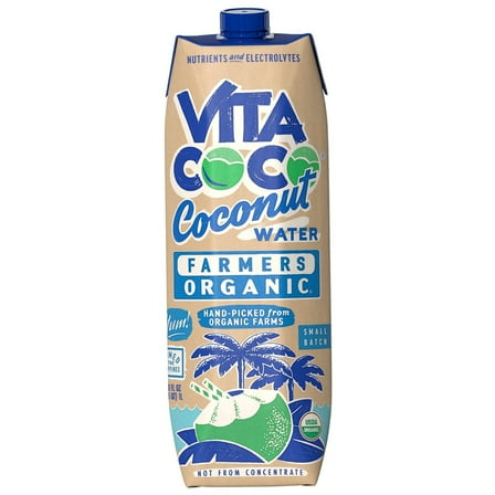 Vita Coco Farmers Organic Coconut Water, Nutrients & Electrolytes Rich, 33.8 fl oz