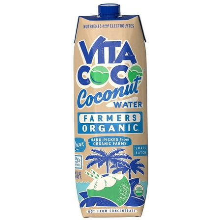 Vita Coco Farmers Organic Coconut Water, Nutrients & Electrolytes Rich, 33.8 fl oz