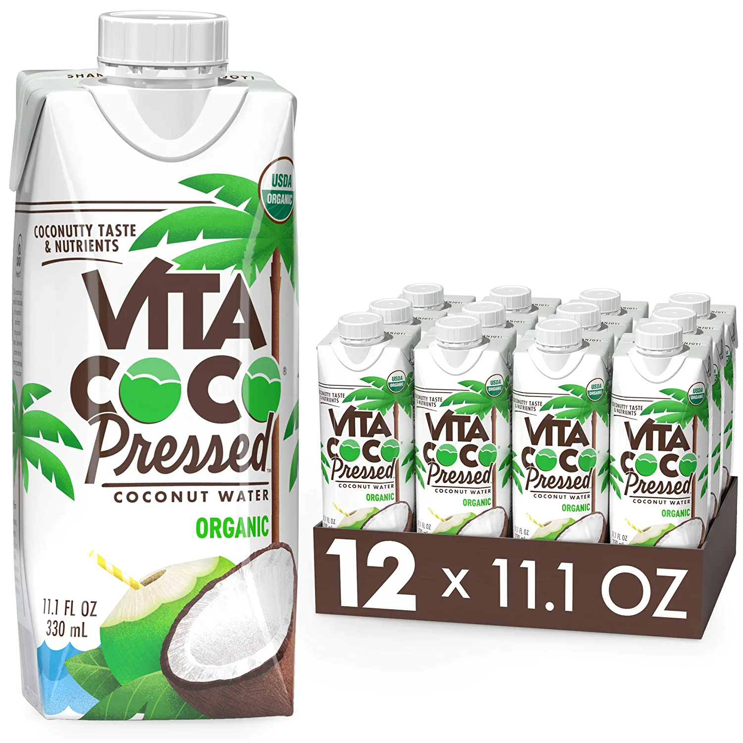 Vita Coco Organic Coconut Water, Pressed Coconut, Natural Electrolytes