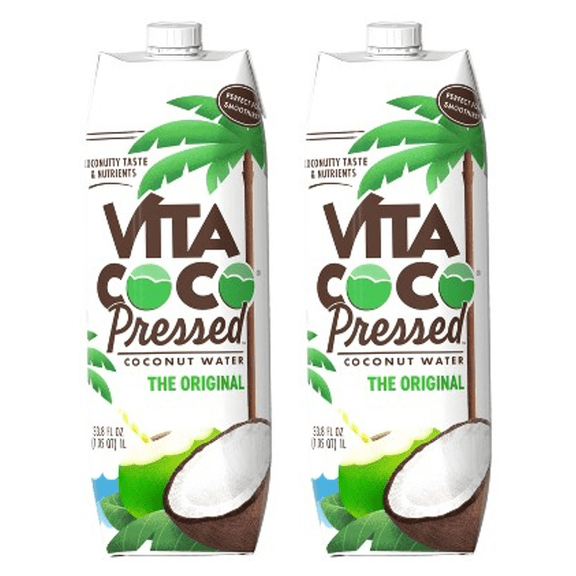 Vita Coco Pressed Coconut Water, Nutrients & Electrolytes Rich, Original, 33.8 fl oz (Pack of 2)