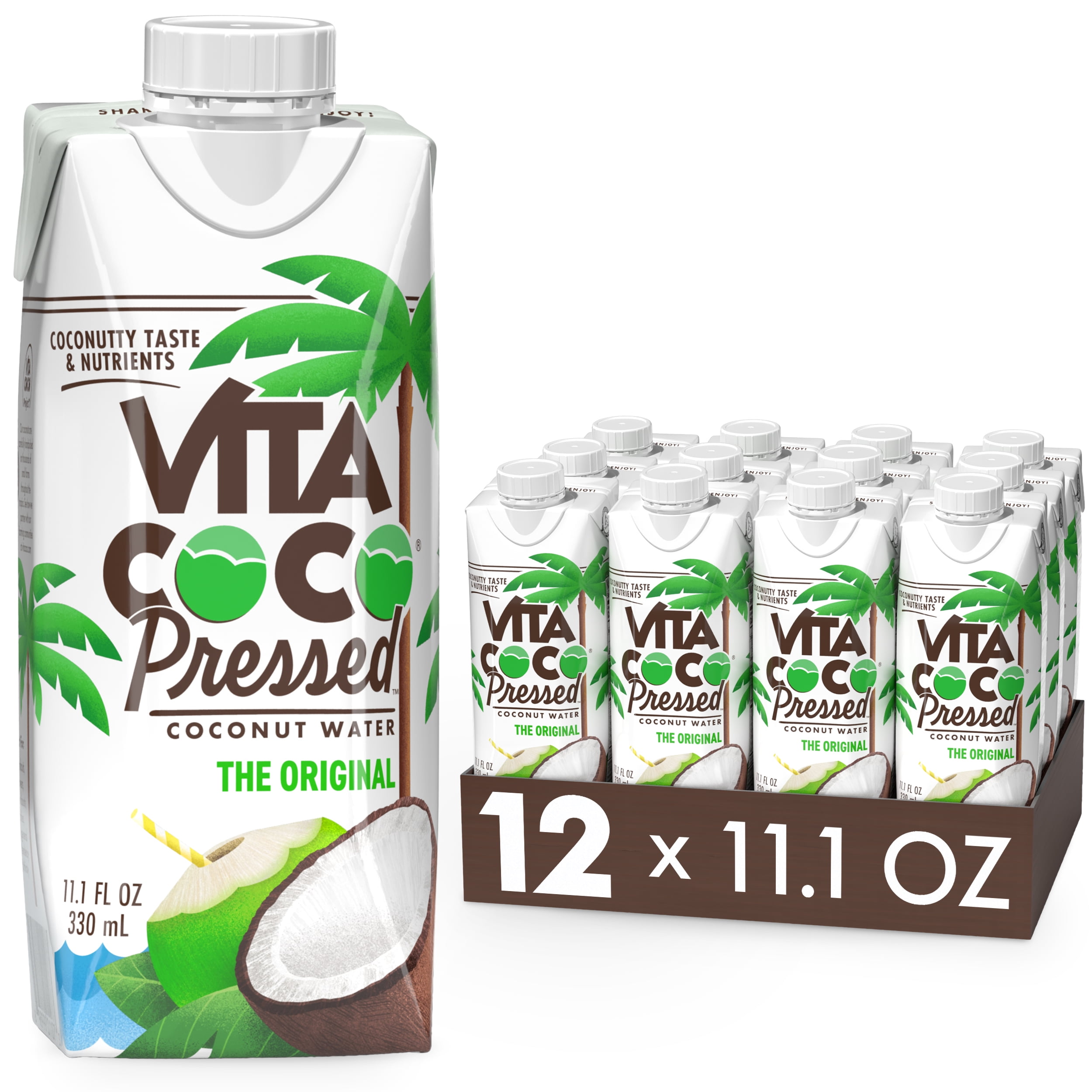 Vita Coco Pressed Coconut Water, Pressed Coconut, 11.1 fl oz Tetra