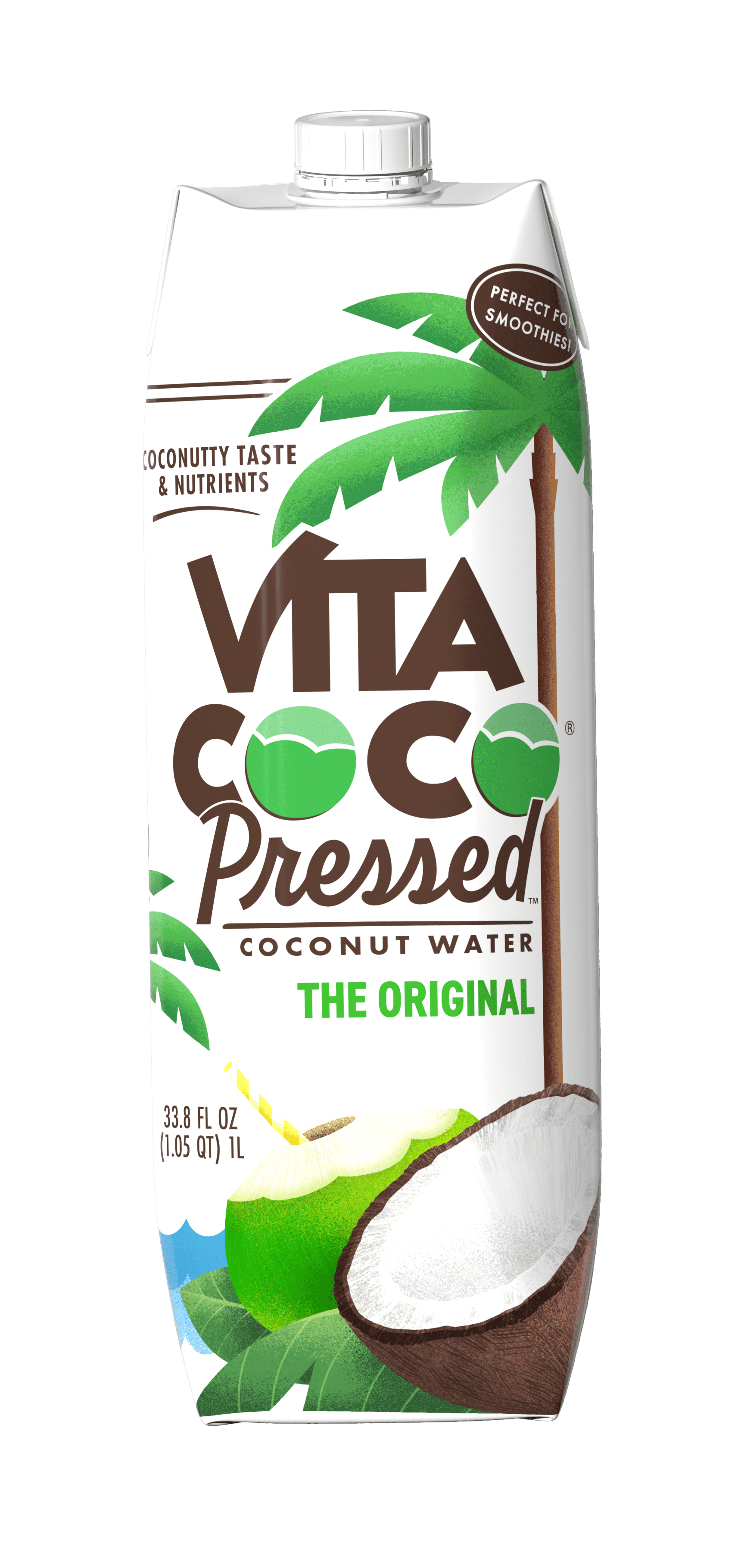 Vita Coco Pressed Coconut Water, Pressed Coconut, 33.8 fl oz Tetra