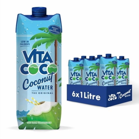 Vita Coco The Original Coconut Water Multipack 6 x 1L, British Import (Pack of 2)
