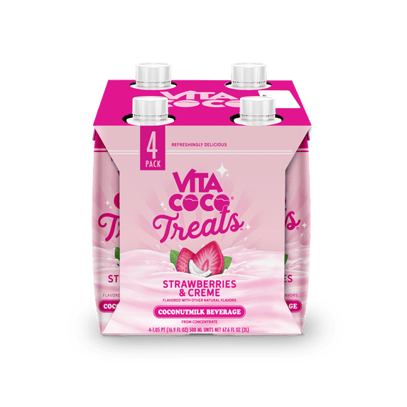 Vita Coco Treats Strawberries & Crème Coconut Milk Drink - 500ml 4pk