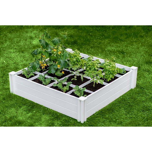 Vita Gardens Tall Raised Garden Bed with GroGrid, 4'L x 4'W