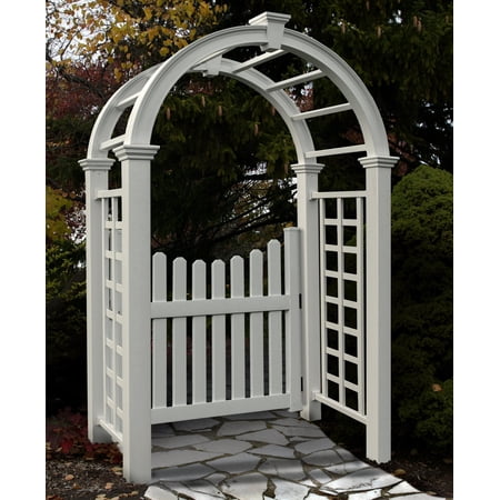 Vita Nantucket Deluxe 94.1 in White Vinyl Arbors, UV Resistant