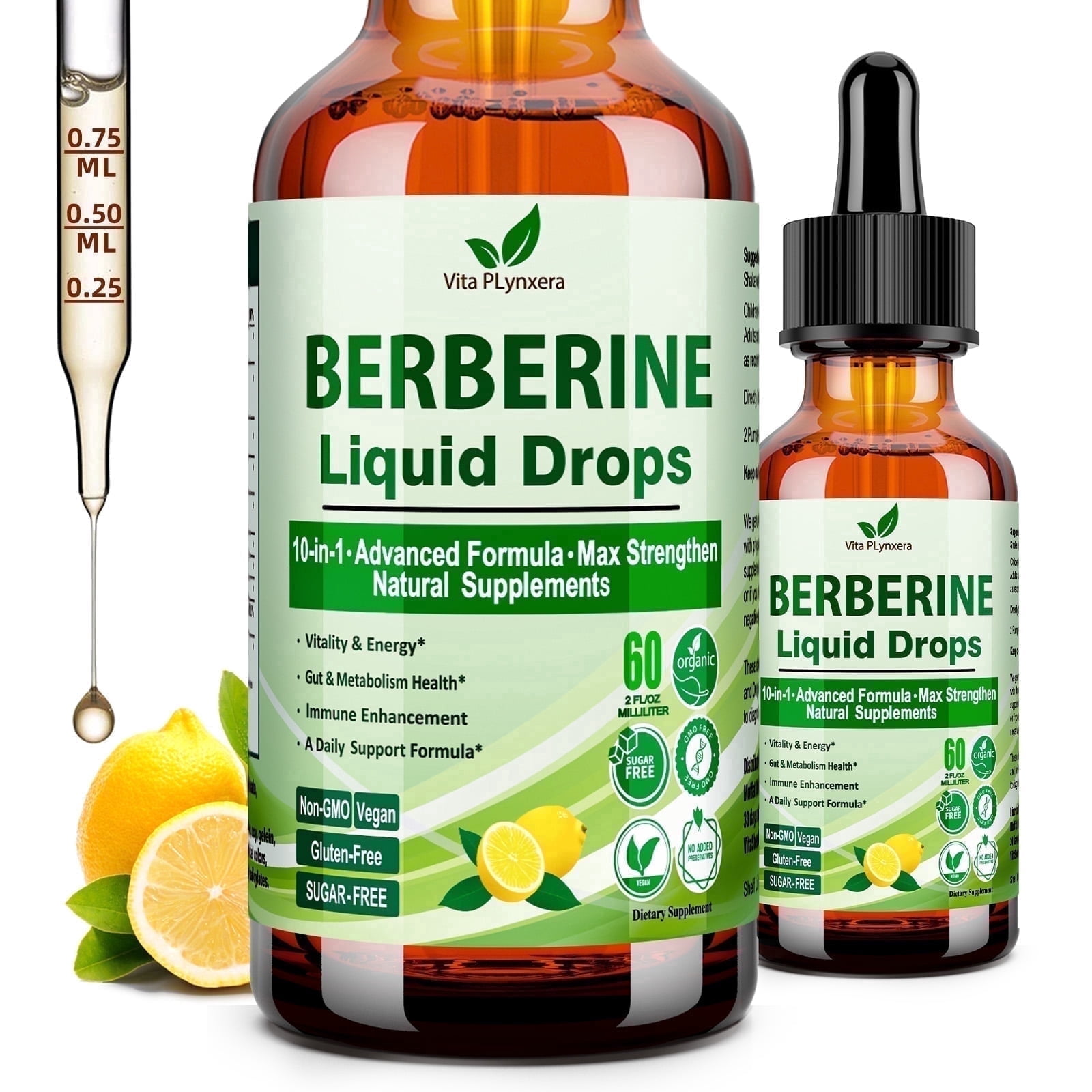 Vita PLynxera Berberine Liquid Drops | 10-in-1 Enhanced Formula