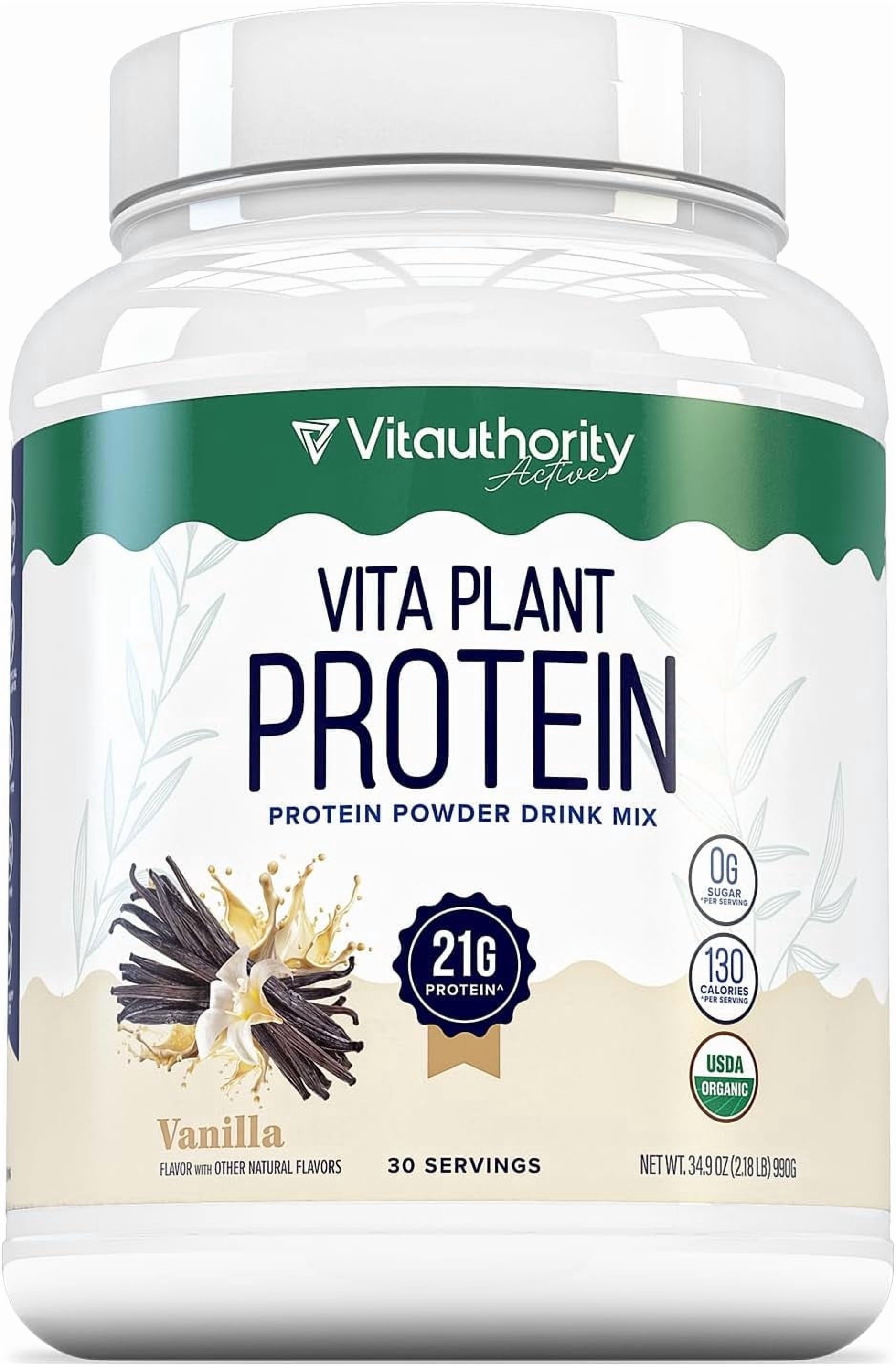 Vitauthority Vita Plant Organic Plant Based Protein Powder for Women, Vanilla, 30 Servings