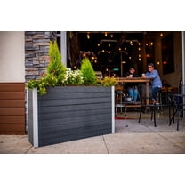 Vita Urbana 16"x59"x33" Vinyl Large Parklette Planter, Slate Gray, VT17613