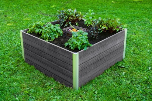 Vita Urbana 4 x 4 x 22 Keyhole Composting Garden - Slate Grey