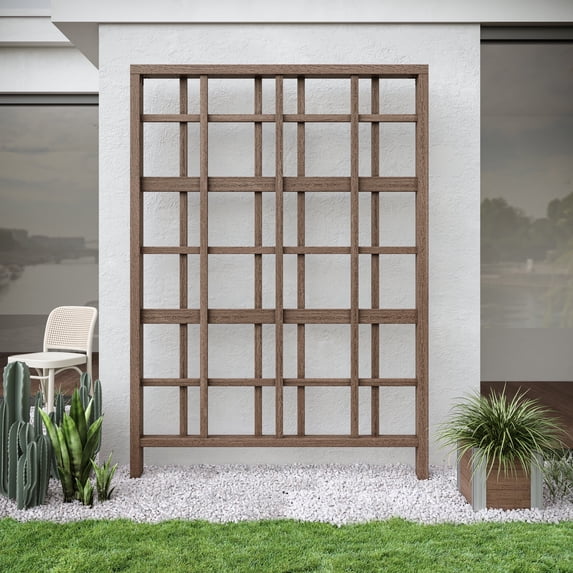 Vita Urbana 60" L x 84" H Modern Vinyl Trellis,Espresso Brown, VT17531