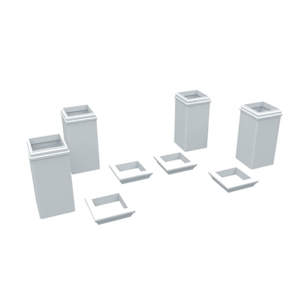 Vita Vinyl Arbor Base Molding and Trim Kit for 5"x5" Posts, White, BP80000