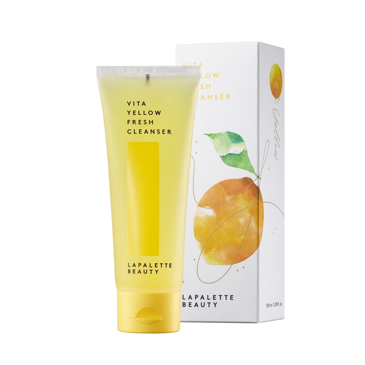 Vita Yellow Fresh Cleanser 100ml/3.38 fl.oz, Make-up remover 1-step cleanser, Pure VitaminC&Natural VitaminC for brightening