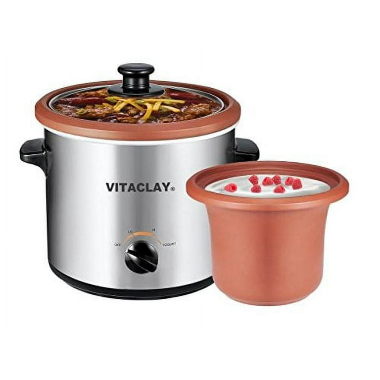 VitaClay 2-in-1 Stainless Steel Slow Cooker & Yogurt Maker & Clay