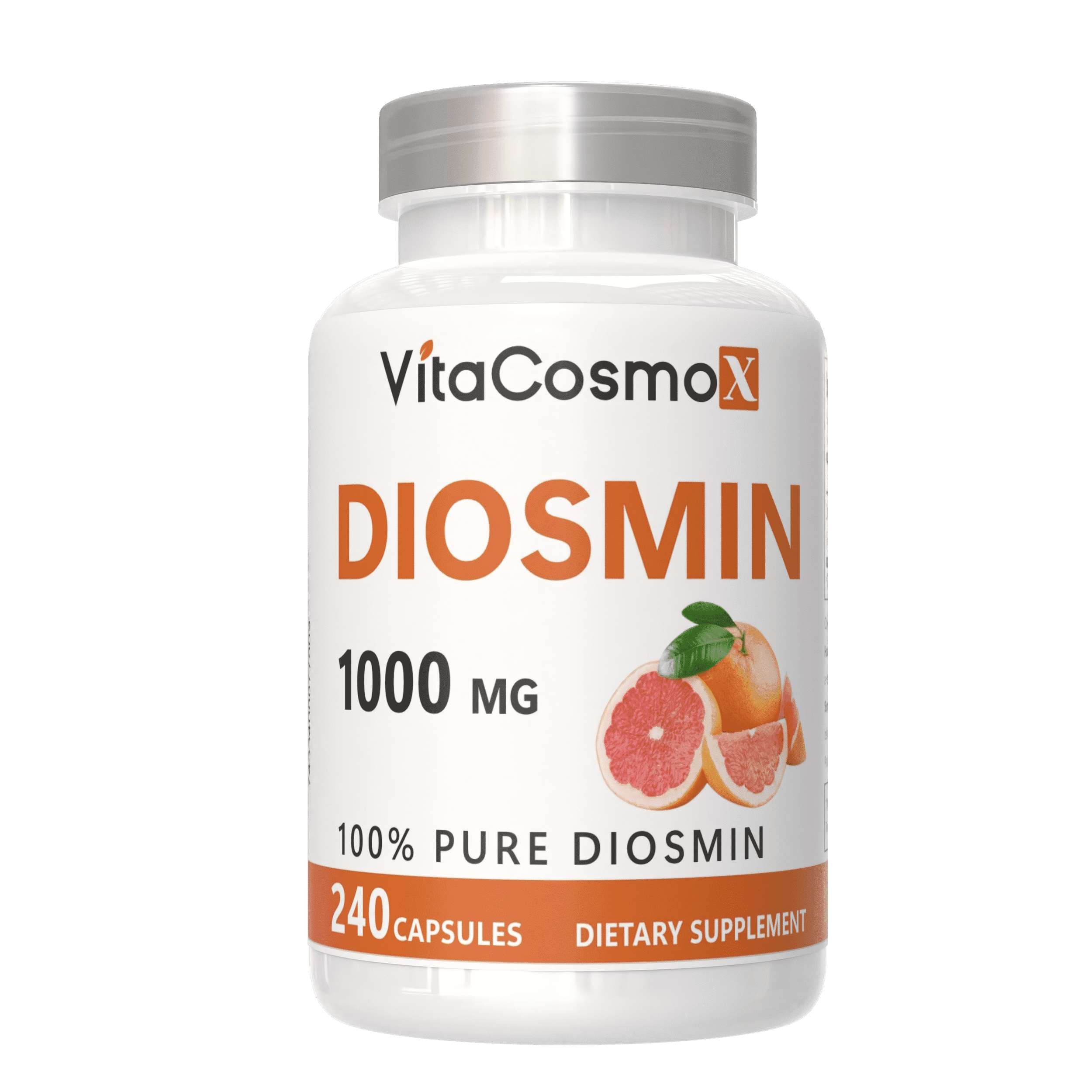 VitaCosmoX Diosmin Circulatory Health Support 1000mg 240 Veggie Capsules