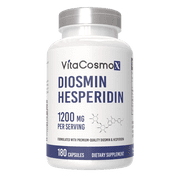 VitaCosmoX Diosmin and Hesperidin Circulatory Health Support 1200mg 180 Veggie Capsules - 90 Days Supply