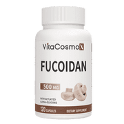 VitaCosmoX Fucoidan Pure-Brown Seaweed Extract Complex, 500mg per Serving, 120 Vegan Capsules