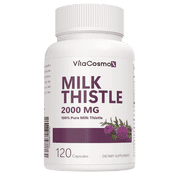 VitaCosmoX Milk Thistle and Dandelion Root Capsules, 120 Count, Vegan and Non-GMO
