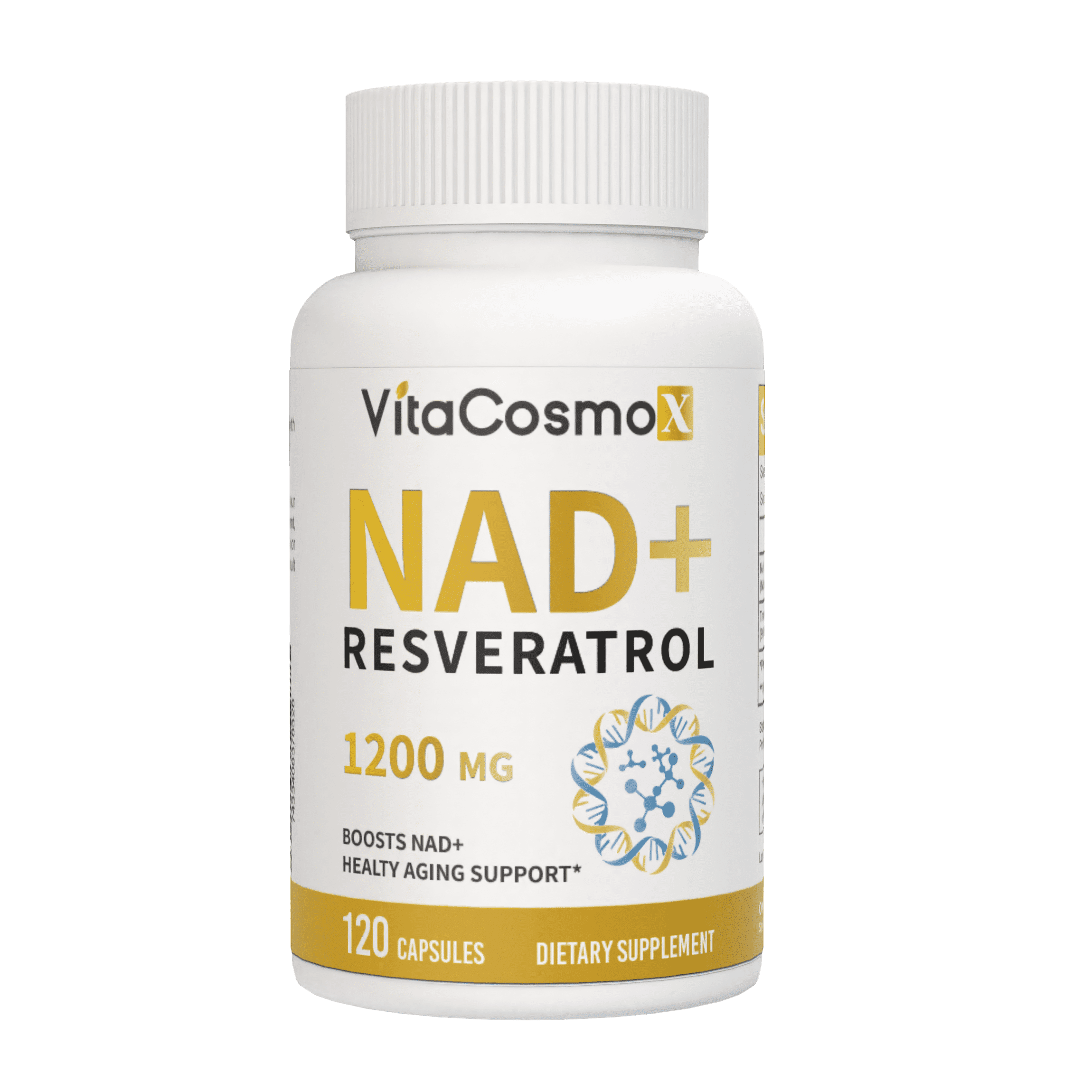 VitaCosmoX NAD Supplement, 1200mg - Liposomal NAD+ Supplement with Resveratrol, And Plus Boosting Supplement - Support Cellular Health, Stamina & Healthy Aging - Ultra Strength Capsules,