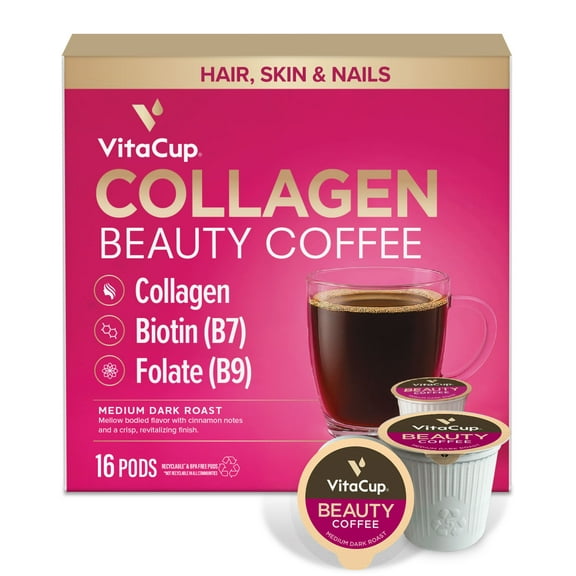 VitaCup Beauty Collagen Coffee Pods, 16 Ct