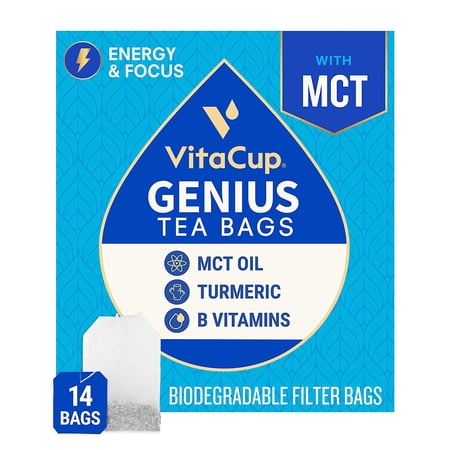 VitaCup Genius Chai Keto Tea w/ MCT Oil in Sachet Bag, 14 CT