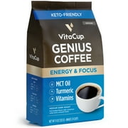 VitaCup Genius Keto Ground Coffee w/ MCT Oil, 11 ounces