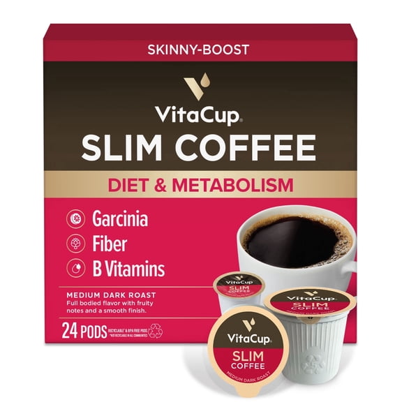 VitaCup Slim Coffee Pods Compatible w/ Keurig K-Cup Brewers, 24 Ct
