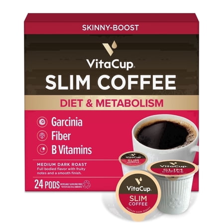 VitaCup Slim Coffee Pods Compatible w/ Keurig K-Cup Brewers, 24 Ct