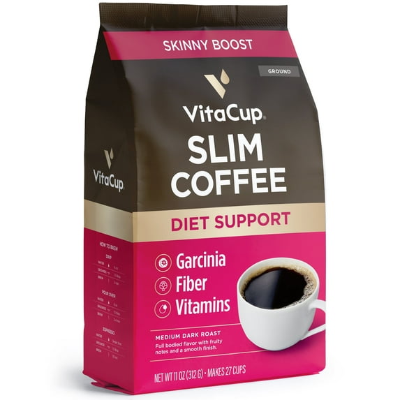 VitaCup Slim Ground Coffee for Skinny Diet & Metabolism, 11 ounces