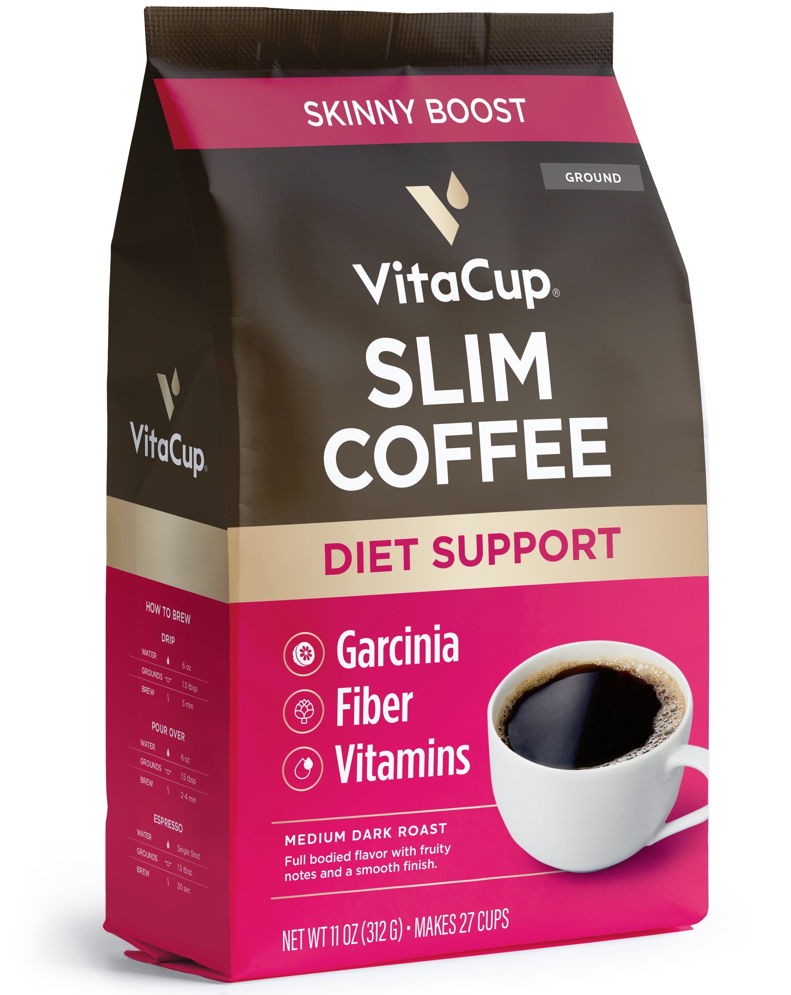 VitaCup Slim Ground Coffee for Skinny Diet & Metabolism, 11 ounces