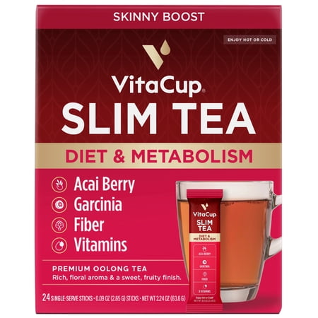 VitaCup Slim Instant Tea Packets For Diet Support, 24 Ct