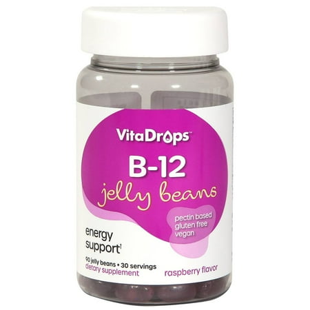 VitaDrops - Vitamin B12 Jelly Beans Raspberry 1000 mcg. - 90 Jelly Beans