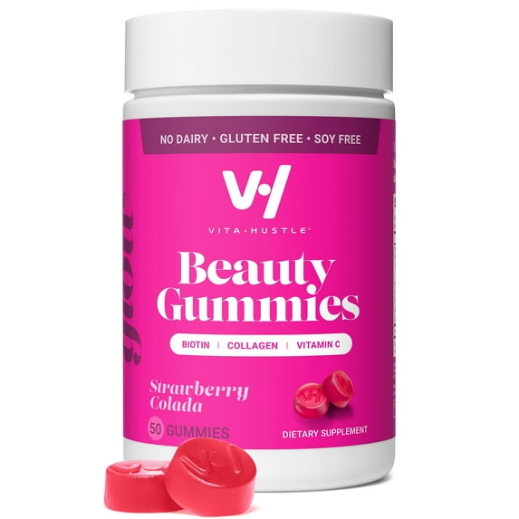Beauty Gummy, Healthy Hair, Skin & Nails, Biotin, Strawberry Flavor, 50 Count