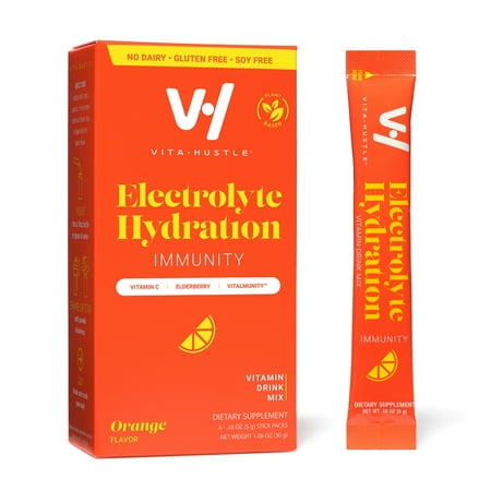Electrolyte Hydration Immunity Drink Mix, Orange, 6 Count