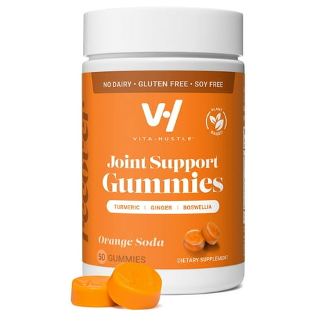 VitaHustle Joint Support Gummy Supplement, Ginger, Boswellia, Turmeric Root, 50 Count