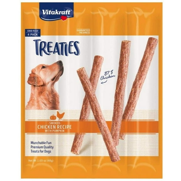 VitaKraft Treaties Smoked Chicken with Pumpkin Grab-n-Go Dog Treats [Dog, Treats Packaged] 4 count