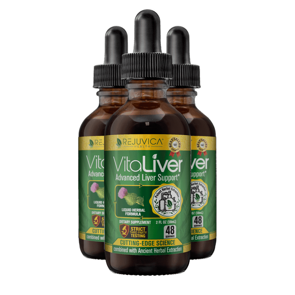 REJUVICA HEALTH VitaLiver - Liver Support Supplement - with Milk Thistle & Artichoke! | 3 Pack Value