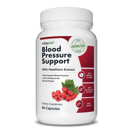 VitaPost Blood Pressure Support Supplement with Hawthorn Extract - 90 Capsules