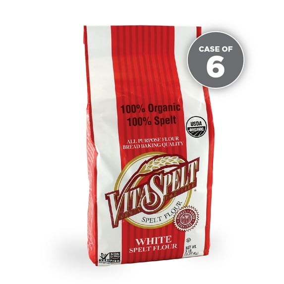 Nature's Legacy VitaSpelt Organic White (Unbleached) Spelt Flour 5lb bags (Case of six)