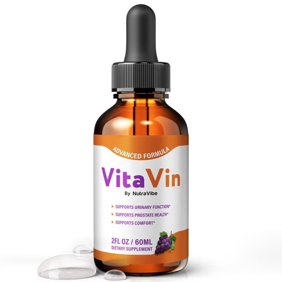VitaVin Drops - Official Vita Vin Liquid For Prostate Heath, All Natural Formula To Support Control, Energy & Overall Well-Being, Review (30 Servings)