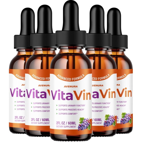 VitaVin Liquid Drops – Vita Vin Natural Blend Healthy Organic Support, 5 Pack, 5 Month Supply
