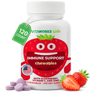 VitaWorks Elderberry, Zinc, Vitamin C, Immune Support for Kids Chewables