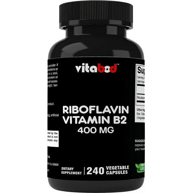 Vitabod Vitamin B2 (Riboflavin) 400 mg 240 Vegetarian Capsules