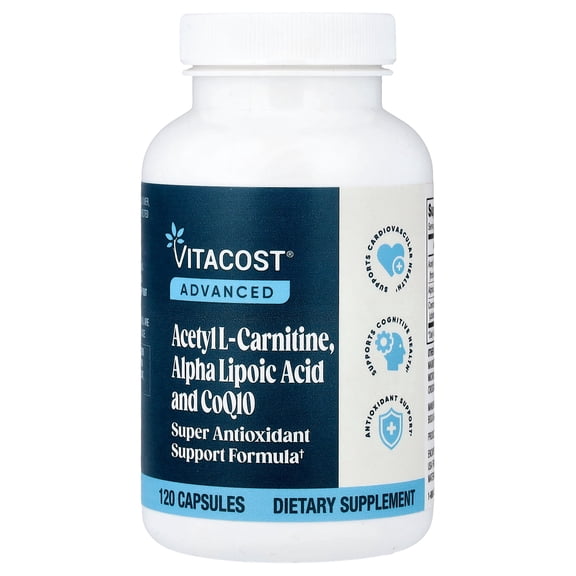Vitacost Advanced, Acetyl L-Carnitine, Alpha Lipoic Acid and CoQ10, 120 Capsules